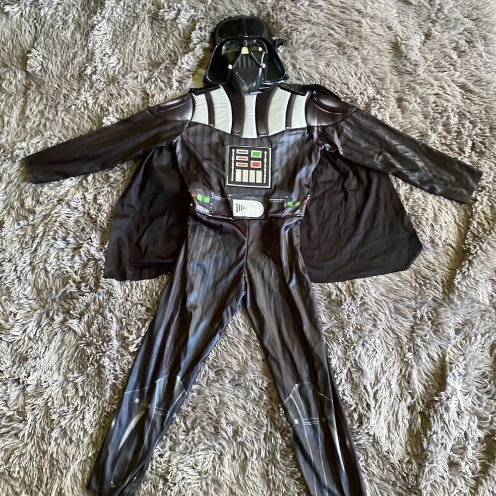 Darth Vador  Costume 3 Piece Black Small 4 to 7 - Picture 2 of 5